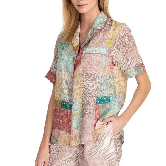 Johnny Was Workshop Marseille Garden Resort Shirt in Pink Size LARGE NWT - Picture 3 of 9